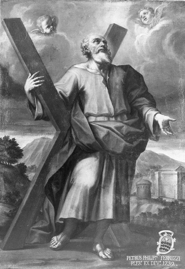 S. Andrea che abbraccia la croce dipinto da Antonio Dardani